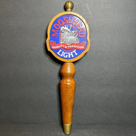 Vintage Rare Moosehead Light Wooden Beer Tap Handle Knob Bartending Barware 11" - Picture 4 of 7
